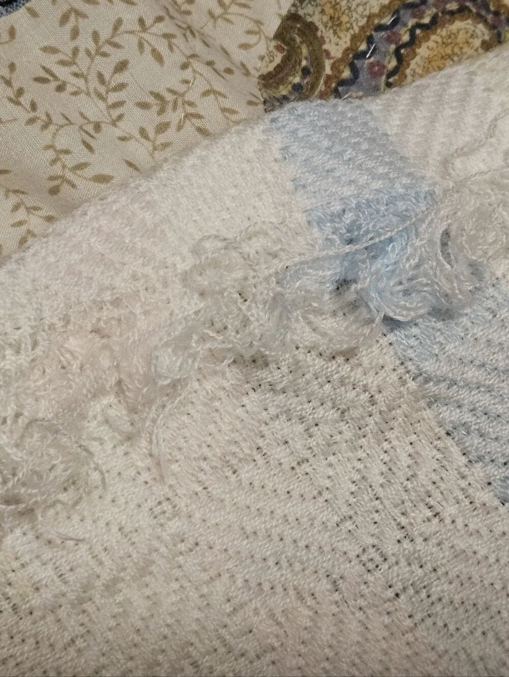 Pastel White Pink Yellow Blue Baby Blanket
